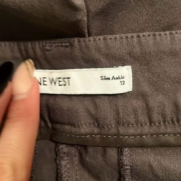 Nine West Women's Gray Classic Stretch Slim Trouser Ankle Pants - Picture 6 of 8